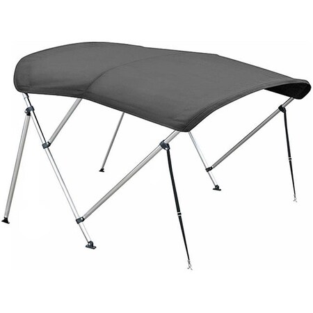 Kapsco Moto Kapsco Moto 3H4W78-GRY 73 to 78 in. North East Harbor 3 Bow Boat Bimini Top Cover with Marine Rear Support Poles & Zippered Boot; Gray 3H4W78-GRY